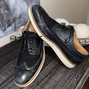 Cole Haan Mens Original Grand Oxfords Wingtip Black Leather Sz 9 M​